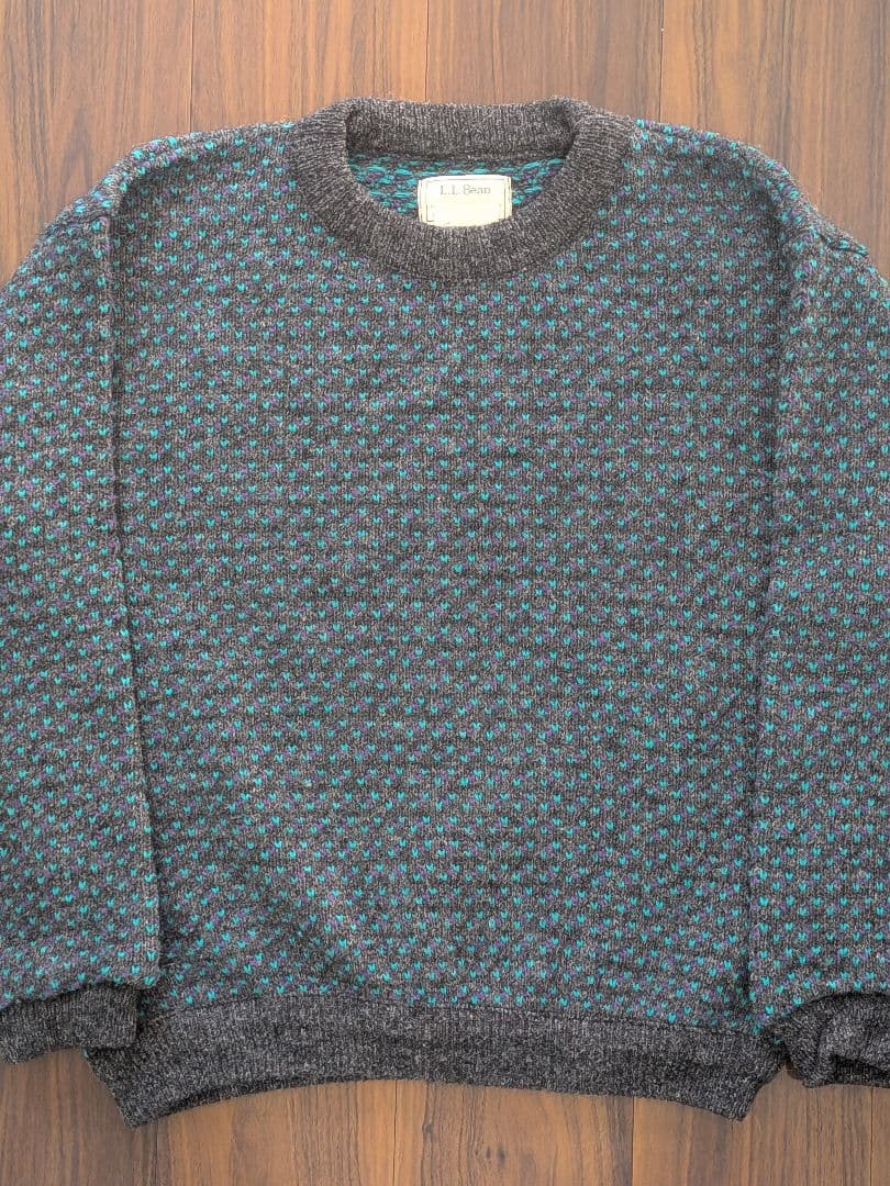 90s ノルウェー製 L.L.Bean エルエルビーン バーズアイ ニット