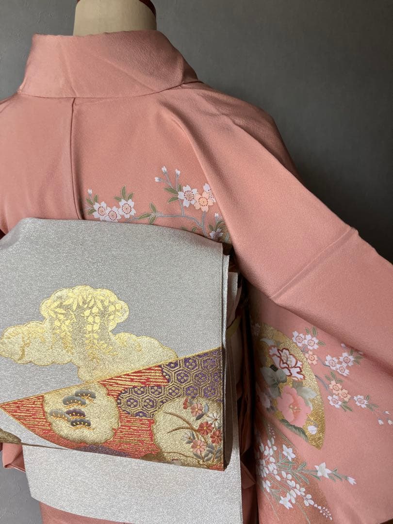 美品 雅な扇と四季草花の訪問着と長襦袢セット - メルカリ