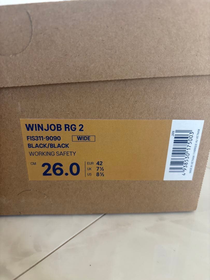 新品　アシックス／ウィンジョブ RG2／編み上げ靴／26.0cm