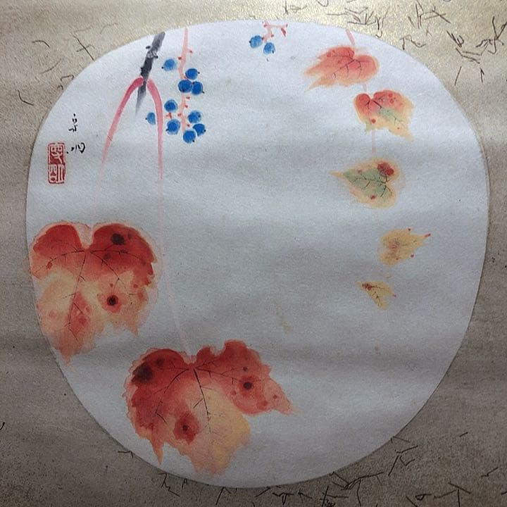 深秋 掛け軸 掛軸 共箱あり 日本画 原画 二重箱 35 - メルカリ