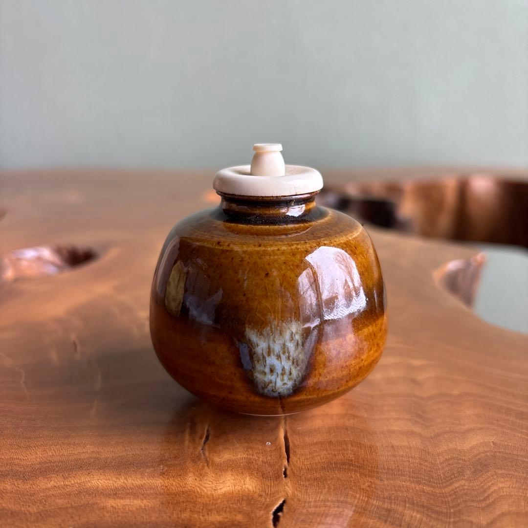 渡辺伸治造 茄子茶入 茶道具 共箱 仕覆付き 輪違綴子 - メルカリ