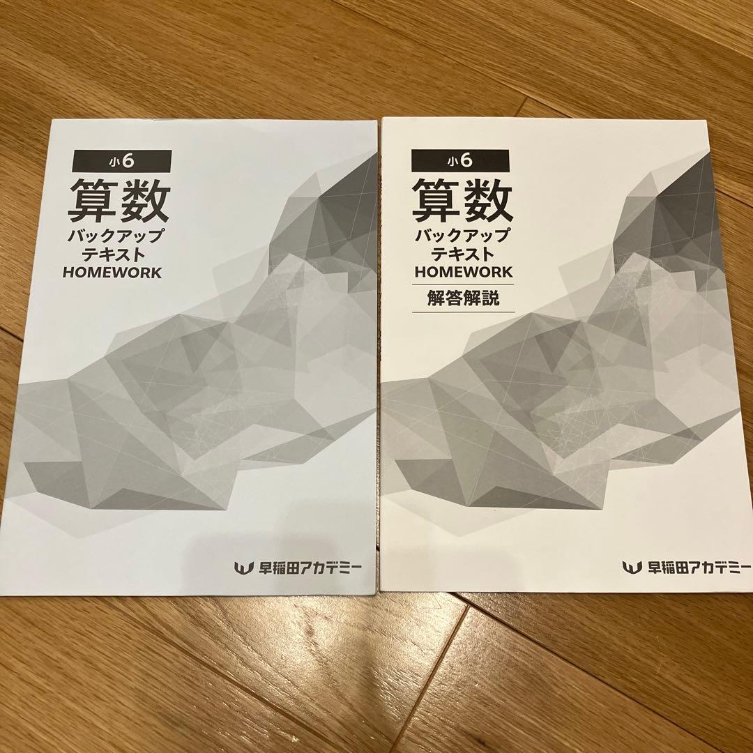 未記入】小6 算数 バックアップテキスト 早稲田アカデミー - メルカリ