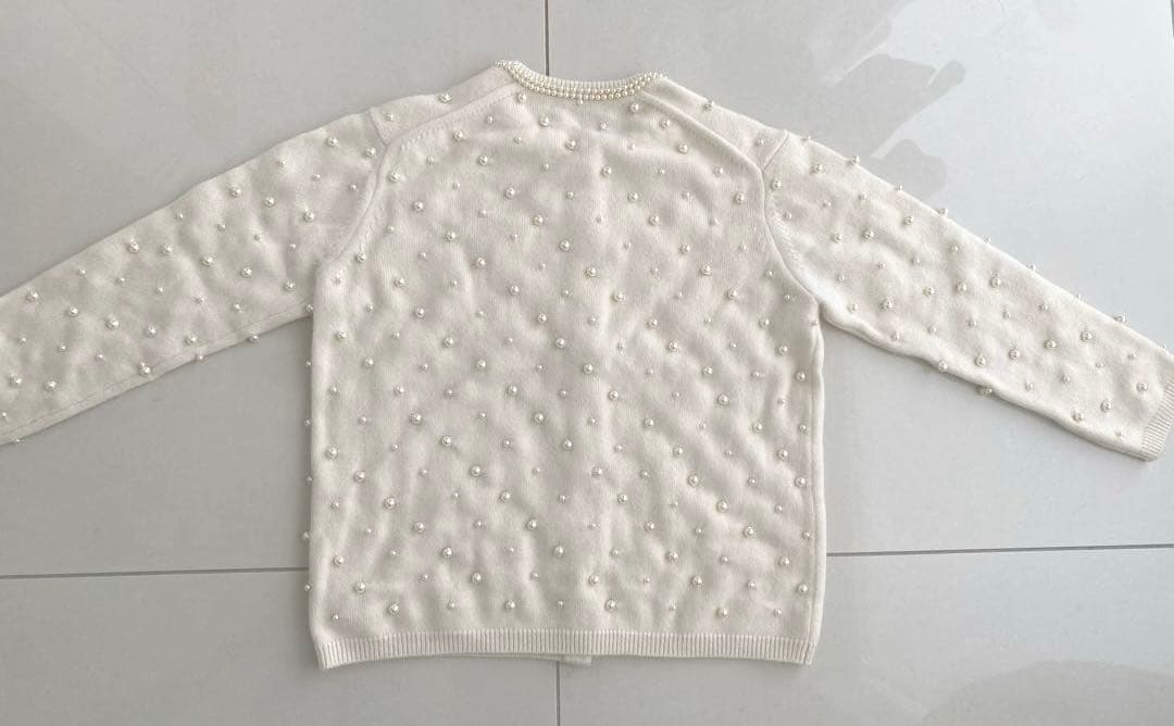 美品】drawer パール ビーズカーディガン カシミア 定価10万以上