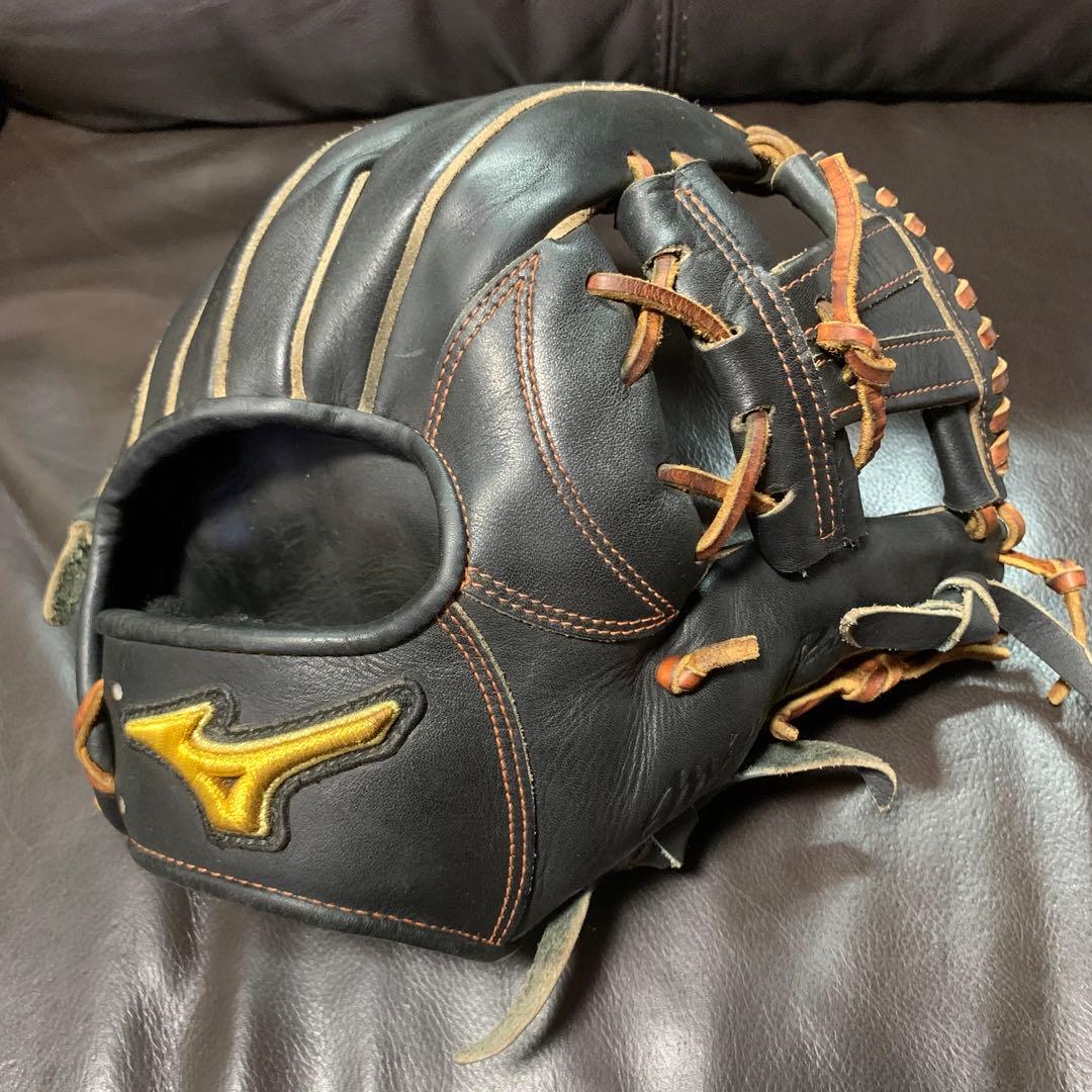 Mizuno Pro 硬式内野手用グローブ 黒 ミズノ（MIZUNO）（メンズ）硬式用 グラブ 内野手用 ミズノプロ BSS