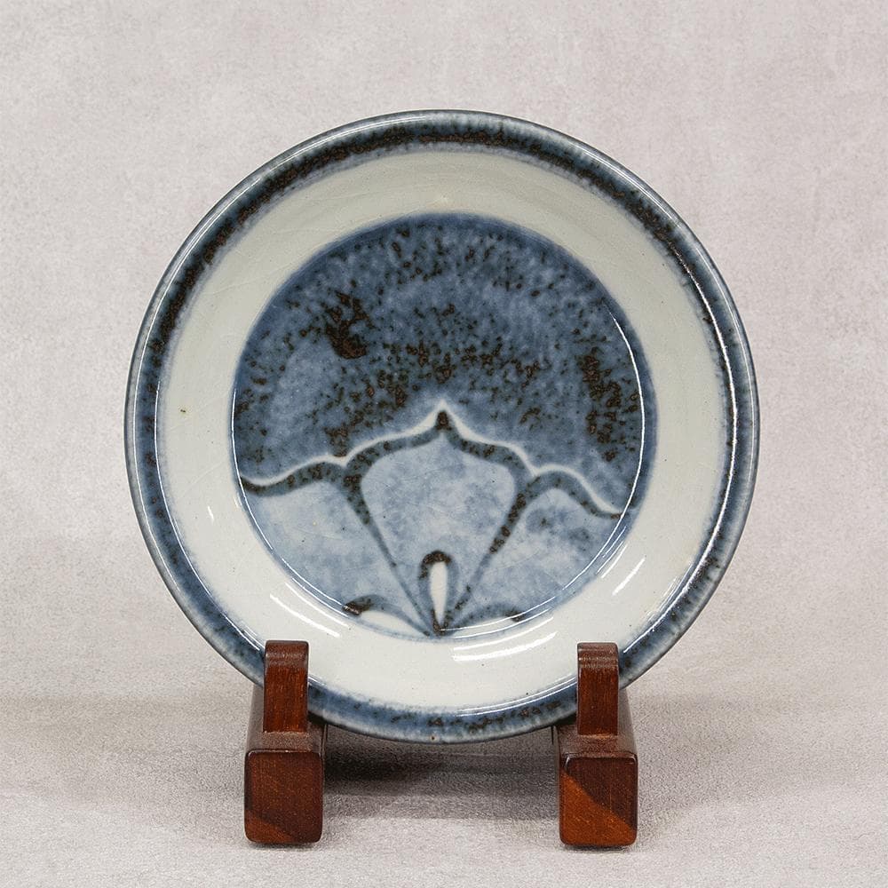 河井久 飾り皿「桔梗文鉢」直径20.5 共箱 河井寛次郎・河井武一に師事 民芸 11. 河井寛次郎 辰砂草花扁壷 / KAWAI Kanjiro Flat vessel, Plant