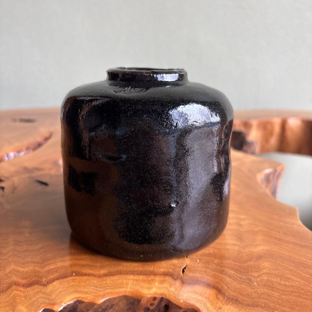 伊藤陶山 黒楽茶碗 筒茶碗 楽焼 抹茶碗 茶道具 共箱(14) www.cosaga.com