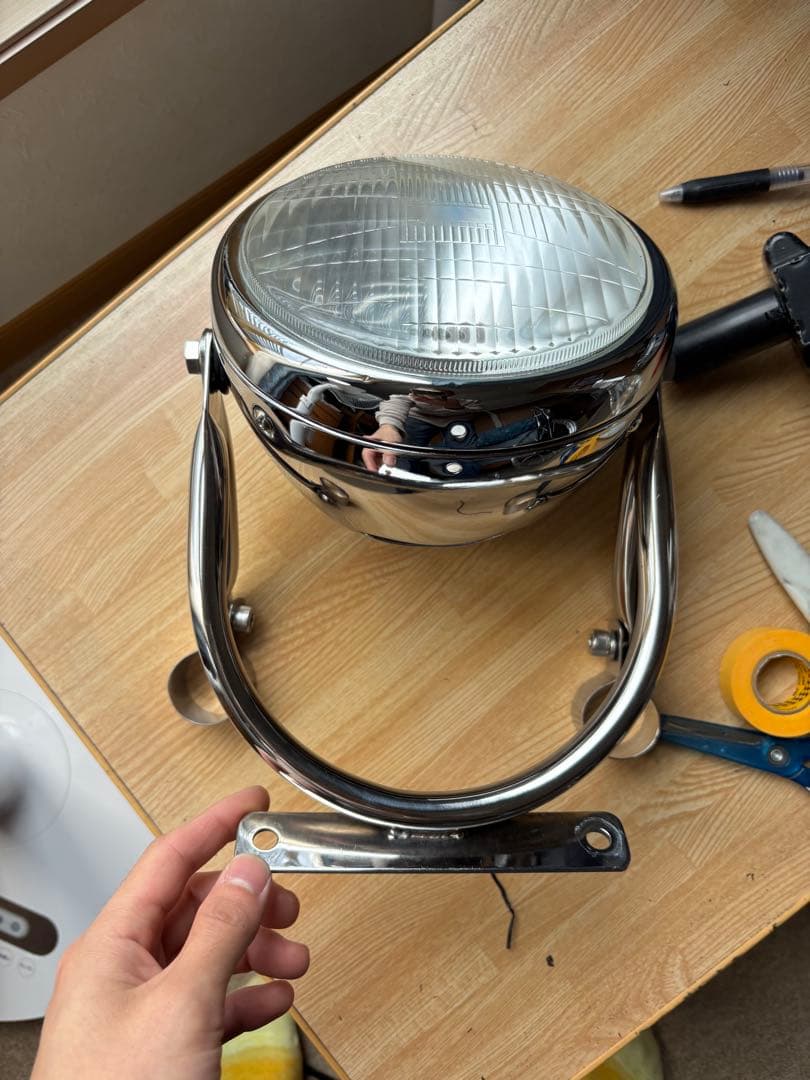 gb250 ロッカーズ風 ヘッドライトステー ヘッドライト同封