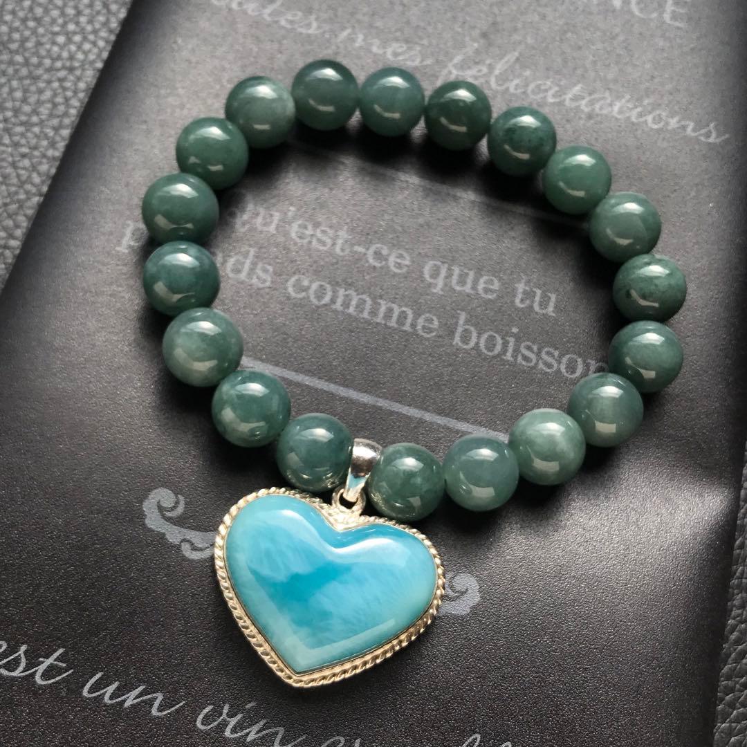 ハートラリマー とグァテマラ翡翠❣️15.8cm