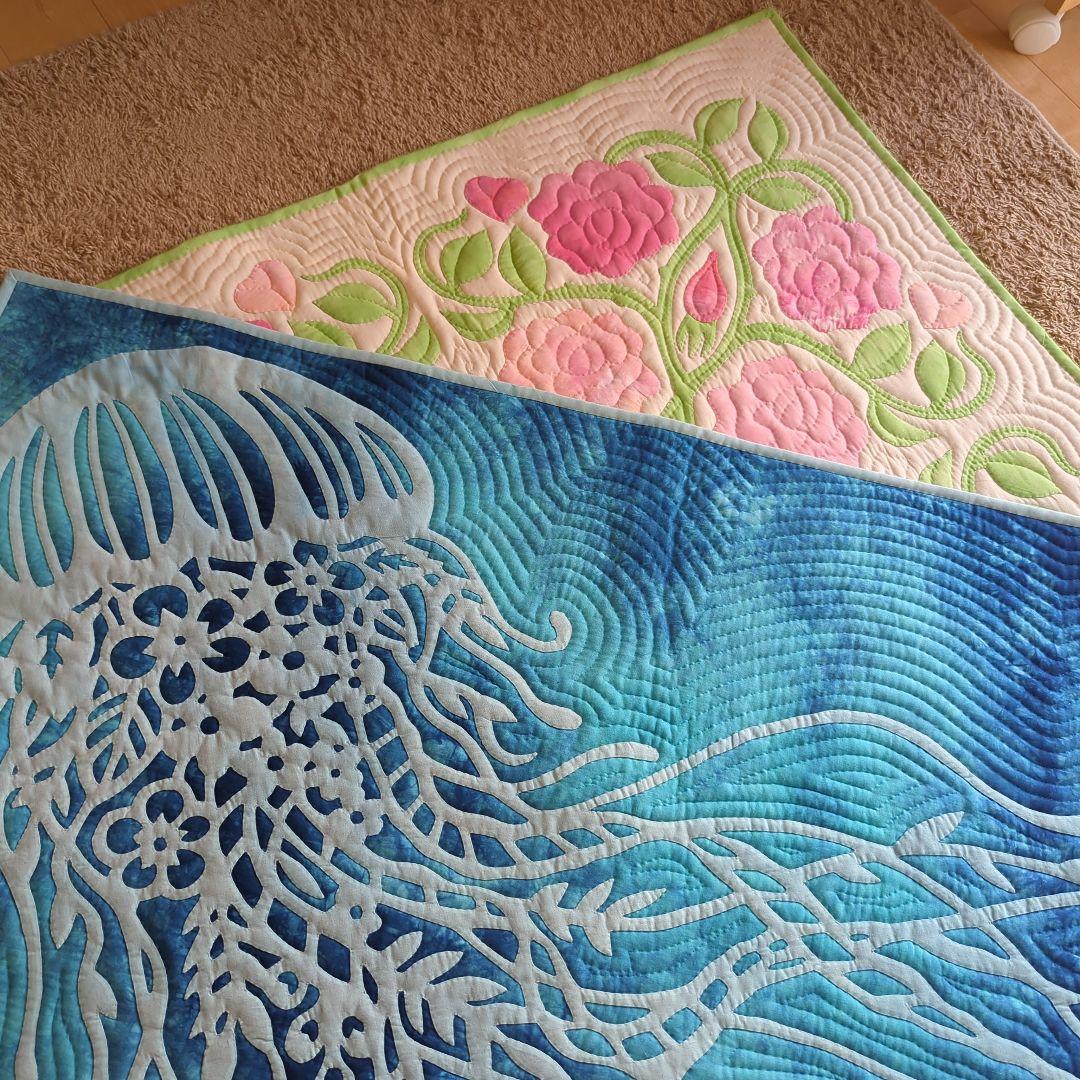 ハワイアンキルトタペストリー　ラ・フランス 楽天市場】ハワイアンキルト タペストリー 本格手縫い 壁掛け