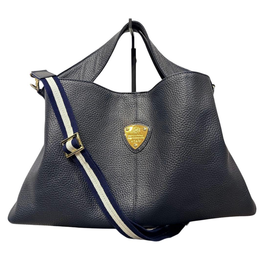 美品】 ATAO エルヴィ 本革 ネイビー 2way ショルダーバッグ A4 - メルカリ