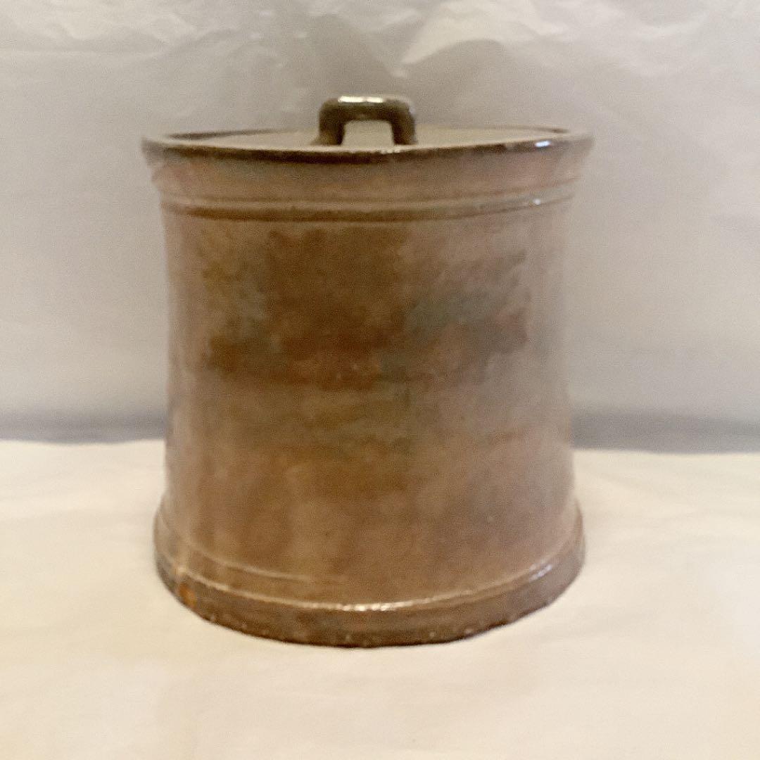 【茶道具】坂田泥華作　萩寸胴水指 0615210205_666d82bd27c5d.jpg