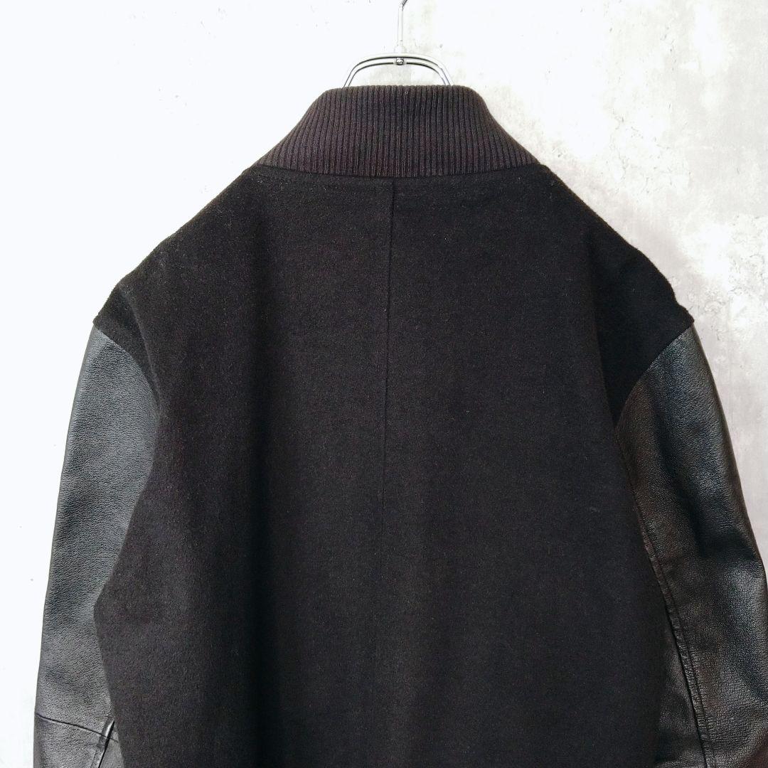 yoused ウール レザー スタジャン Lサイズ ブラック 状態良好 袖レザー