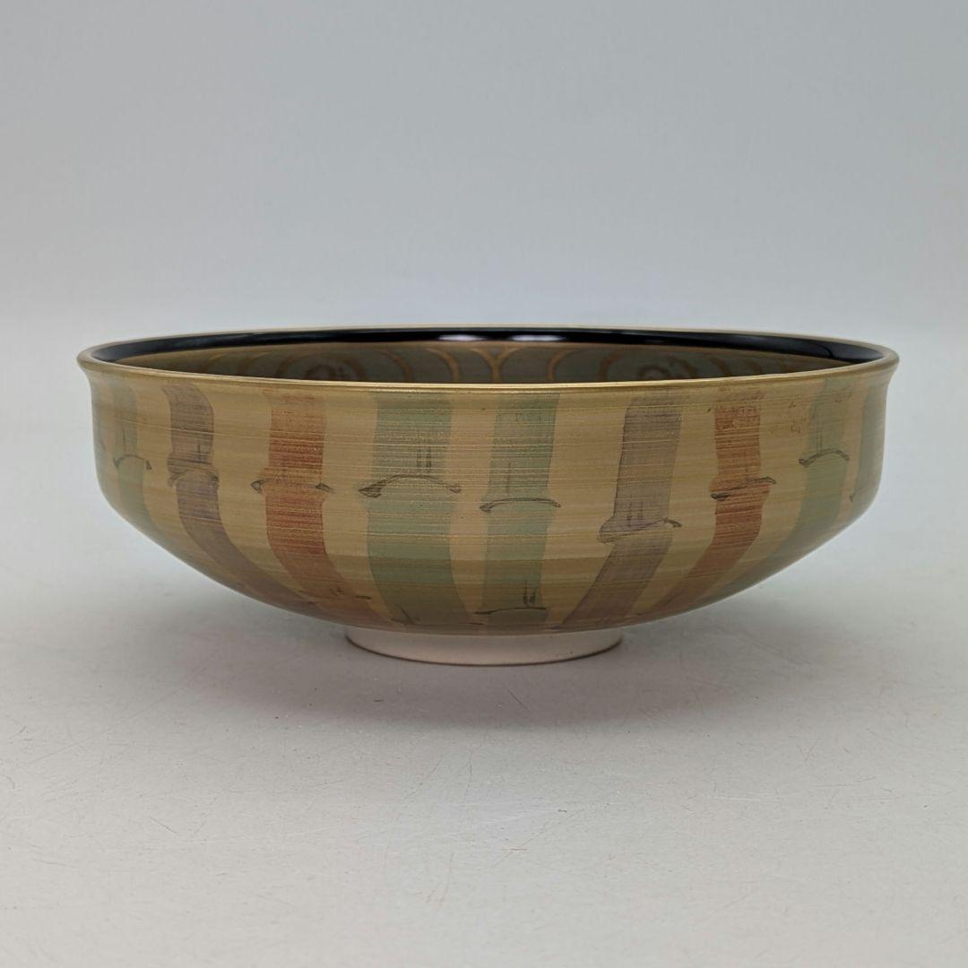 加藤清峰 京焼 黒地金彩茶盌 共箱合布栞 清水焼 抹茶碗 抹茶茶碗