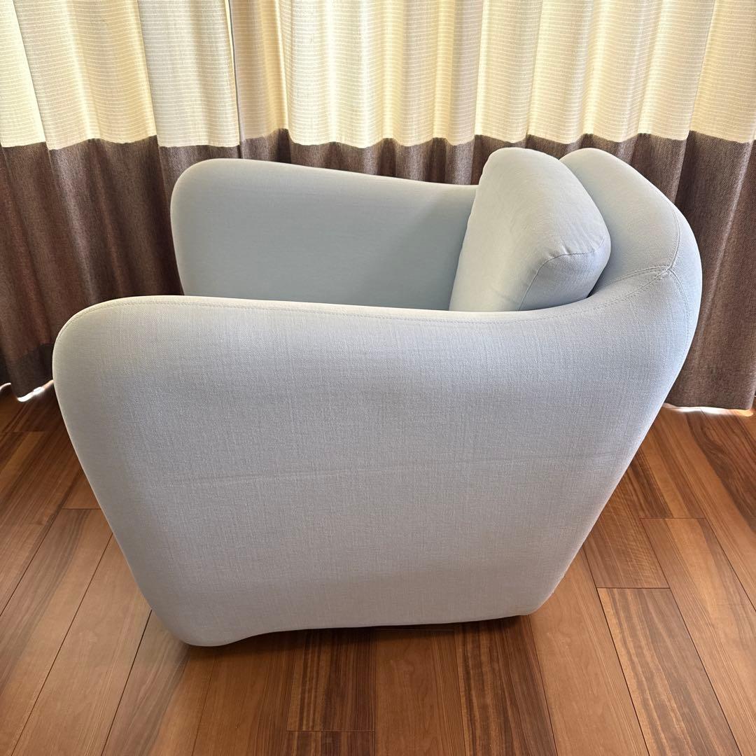 IDEE イデー ミラーソファ 1人掛け／ナチュラル×北欧デザイン/水色