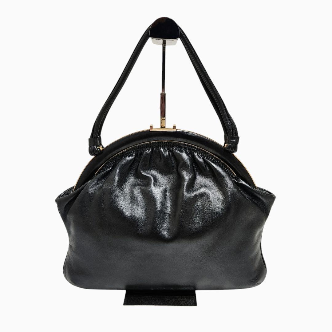 本革】濱野皮革工藝 HAMANO がま口 貴石 サンピエトロ ハンドバッグ