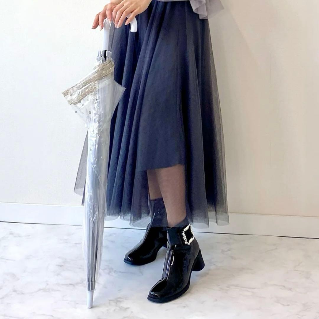 ブリジットバーキン ビジューバックルレインブーツ 23.5cm