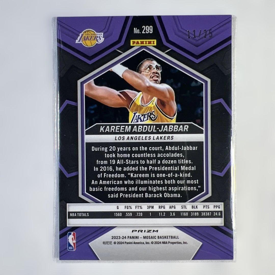 25シリ NBA レイカーズ カリームアブドゥルジャバー Mosaic パラレル