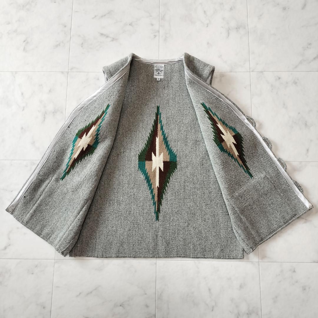 美品 オルテガ 人気カラーグレー 38 スクエアフロントチマヨベスト