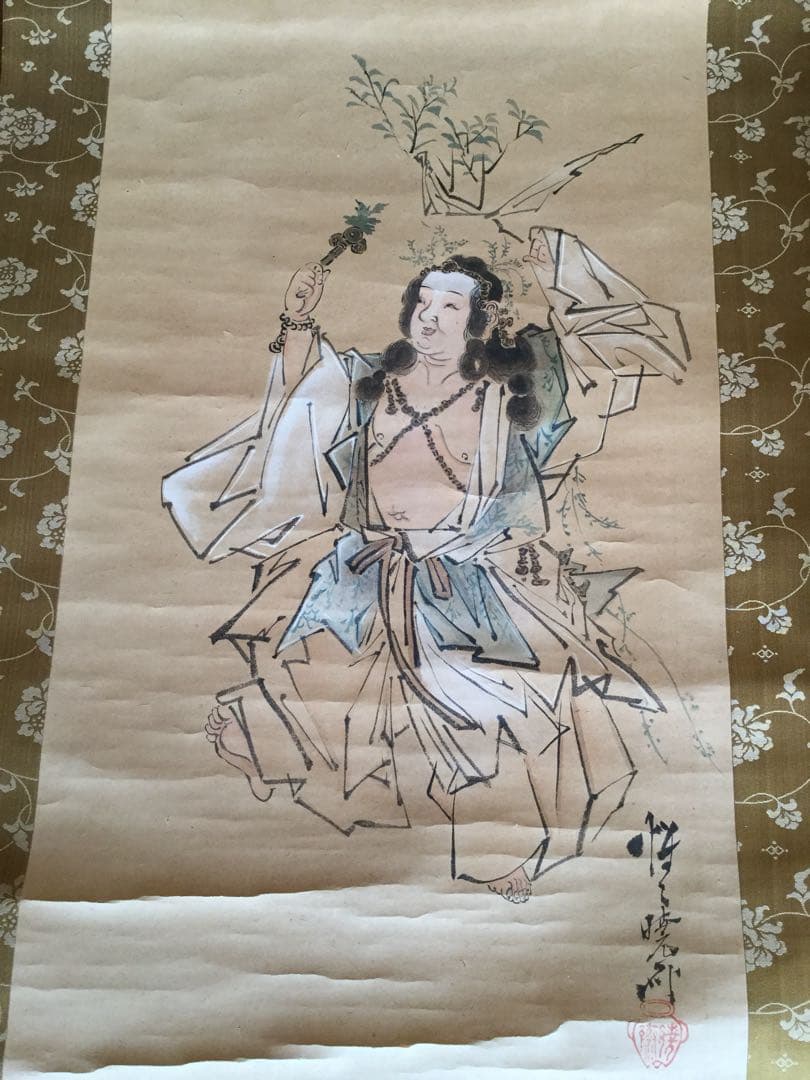 大幅に値下げ】河鍋暁斎 かわなべ きょうさい 肉筆掛け軸（真贋不明