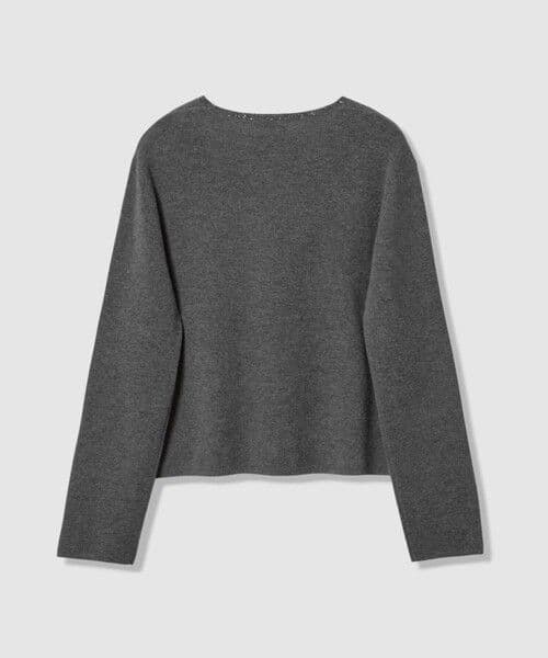 【超貴重！新品◆ANAYI◆《ステップビジューVネックカーディガン（グレー）》】