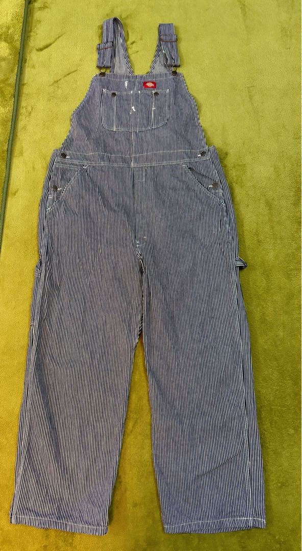 Dickies オーバーオール ヒッコリーストライプ XL