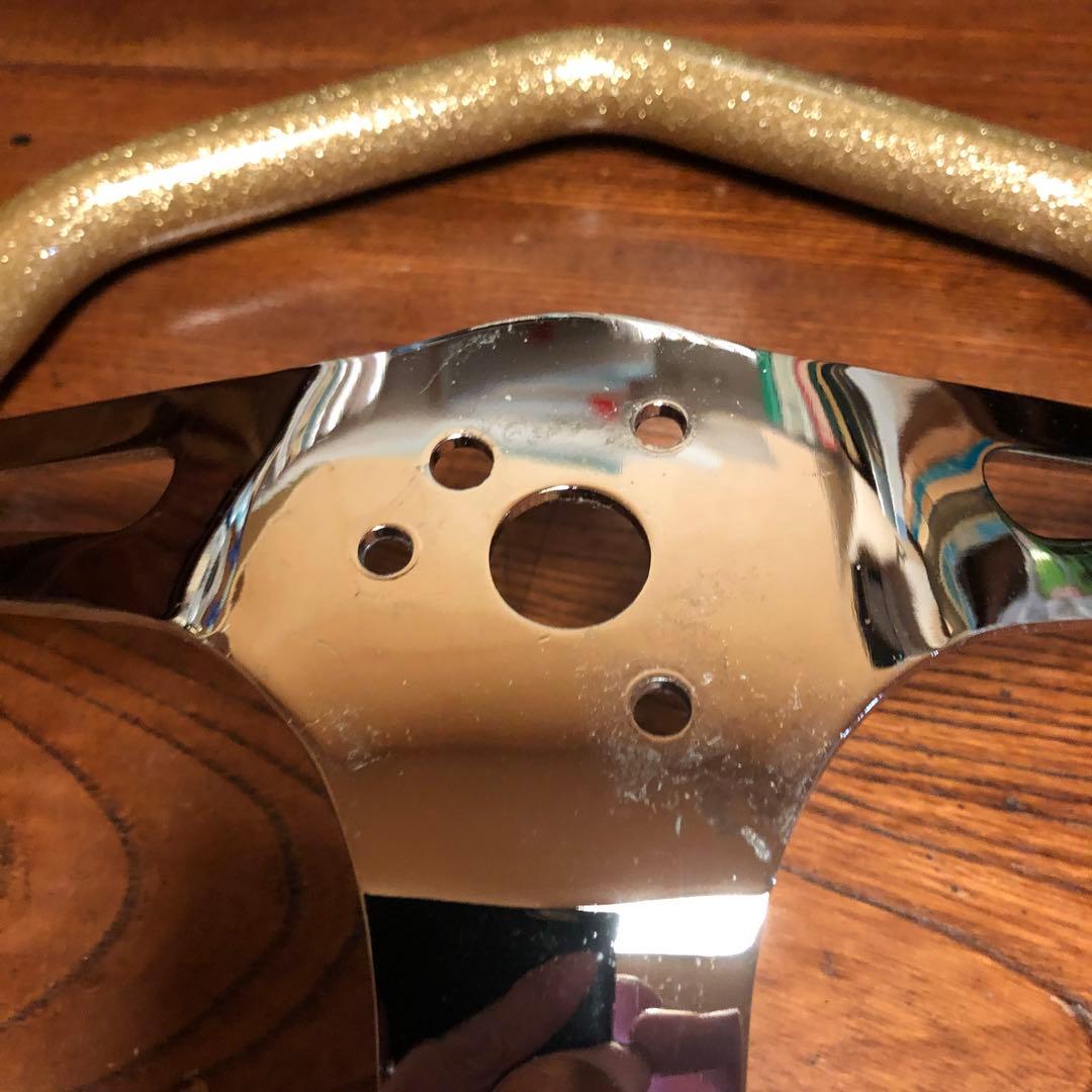 ムーンアイズ　オクタゴン　ステアリング　ゴールドラメ 34.5cm 廃盤