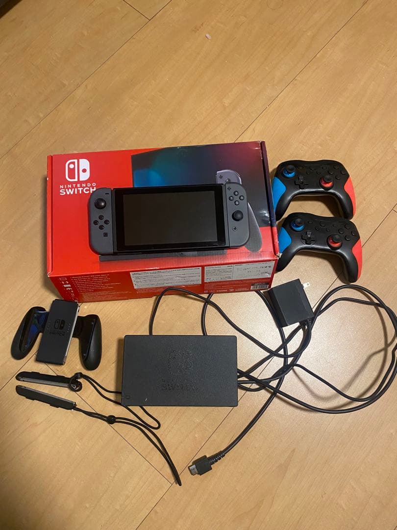 Switch本体（バッテリー強化版）　グレー　付属品完備　持ち運びケース 未使用に近い】バッテリー強化版 Nintendo Switch ニンテンドー