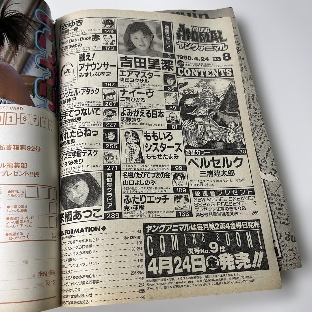 47. ヤングアニマル 1998年 第8号 ベルセルク巻頭カラー - メルカリ