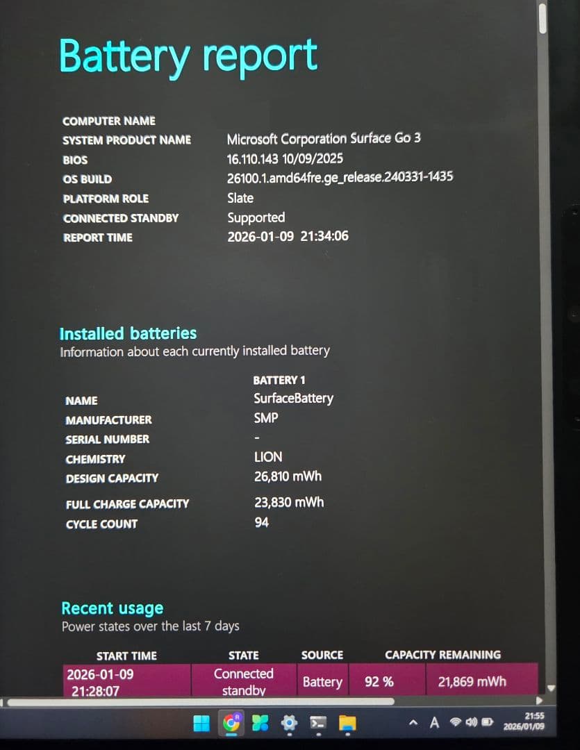 美品バッテリー良好 Surface Go 3 8GB 128GB キーボード付 - メルカリ