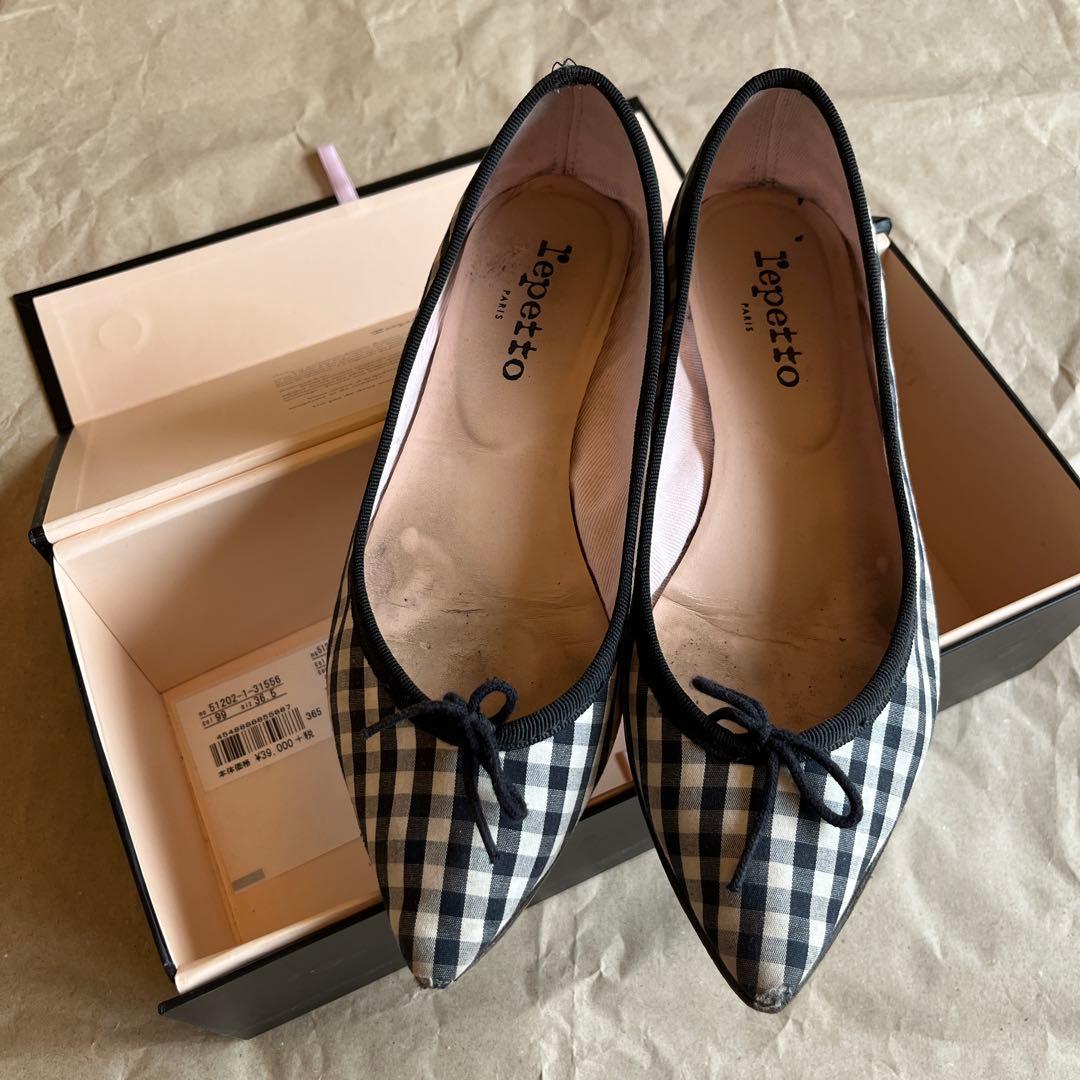 Repetto ギンガムチェック フラットシューズ - メルカリ