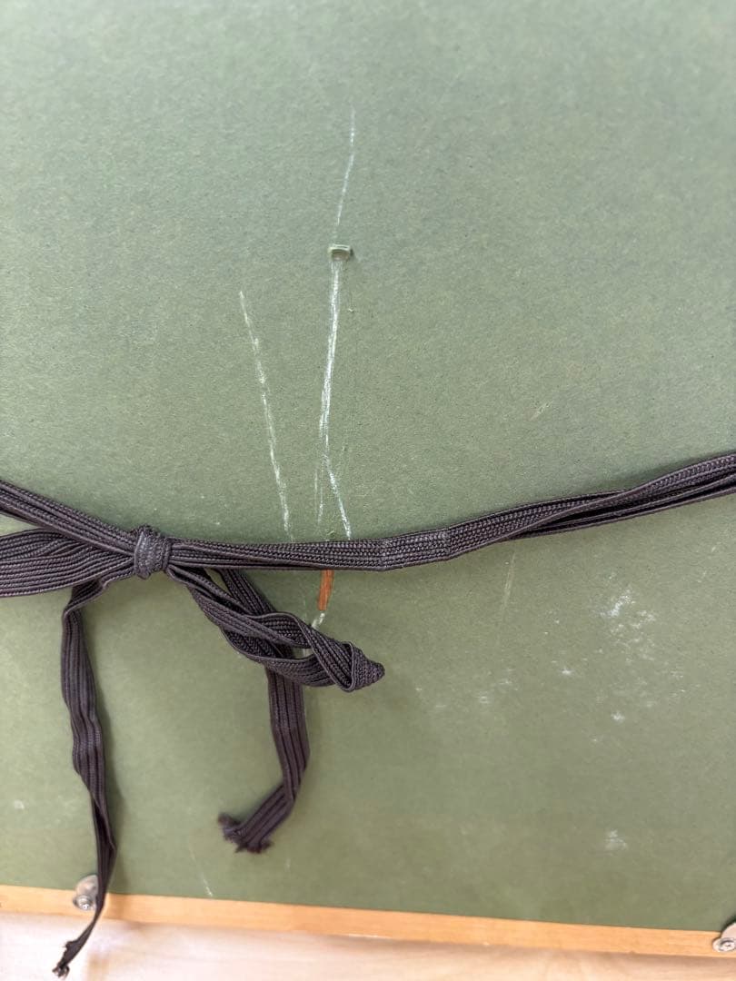 H. W. 渡部ひでき 「エッフェル塔遠望」油彩画 木製フレーム付き