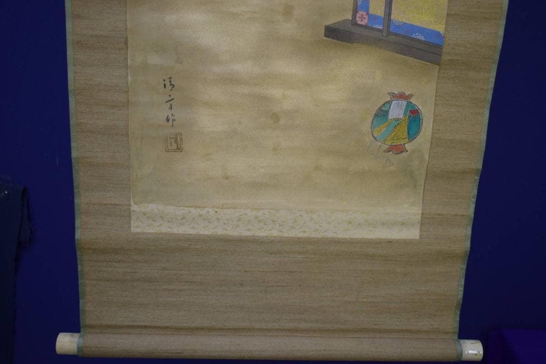 模写/鏑木清方/紫式部/画賛/盆栽/人物図/布袋屋掛軸HJ-31 - メルカリ