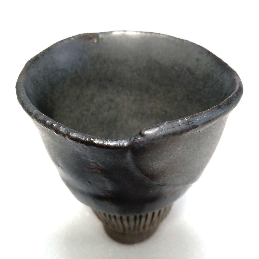酒器 瀬戸黒 高台 ぐい呑 美濃焼 - メルカリ