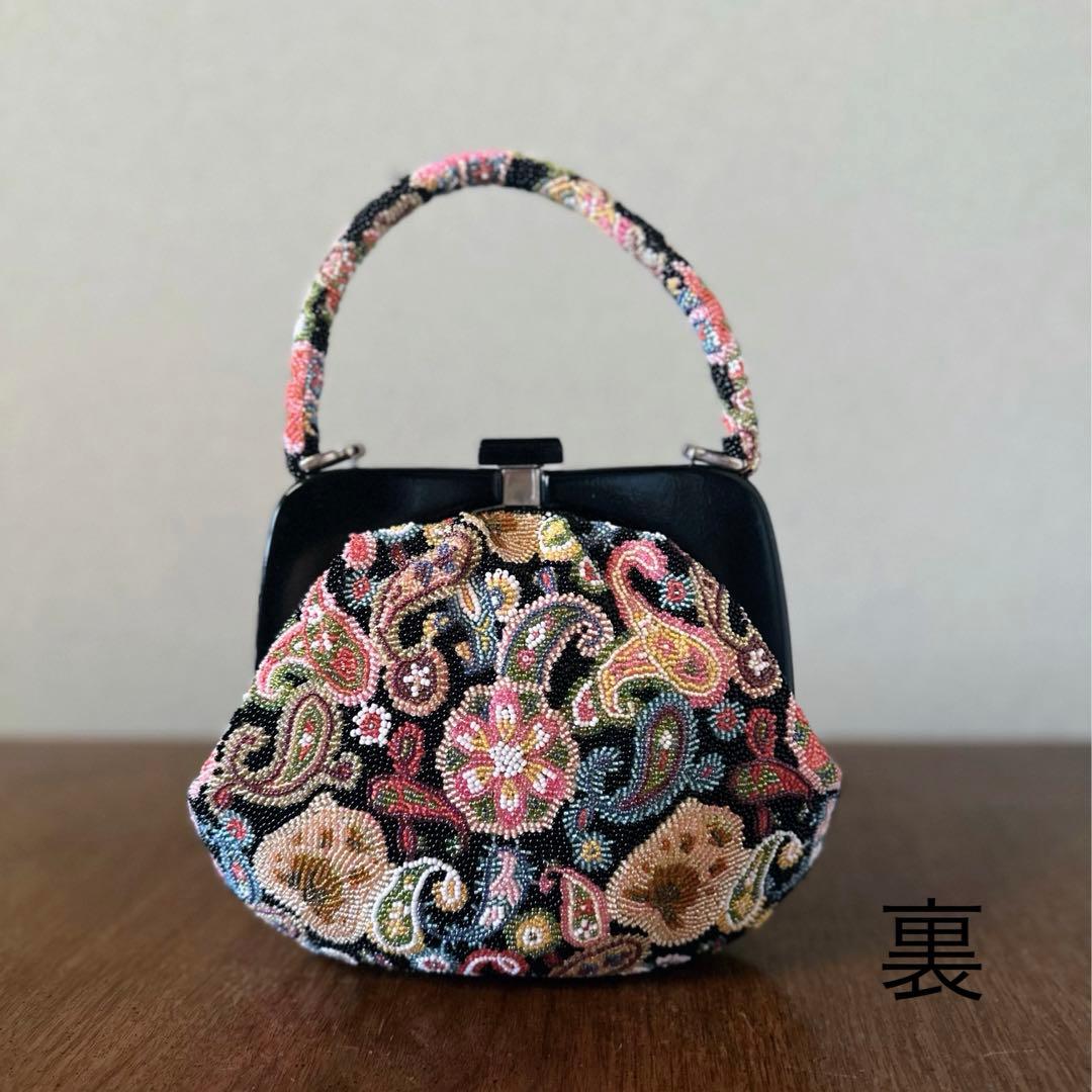 昭和レトロ 豪華な総ビーズバッグ ヴィンテージ 黒 - メルカリ