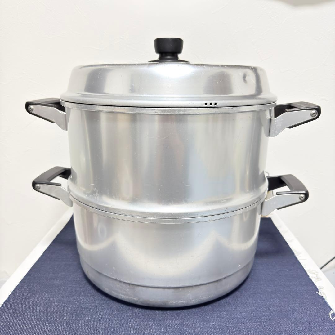 アカオアルミ AKAO 蒸し器 33cm 2段 大型 プロ仕様 料理 厨房 - メルカリ