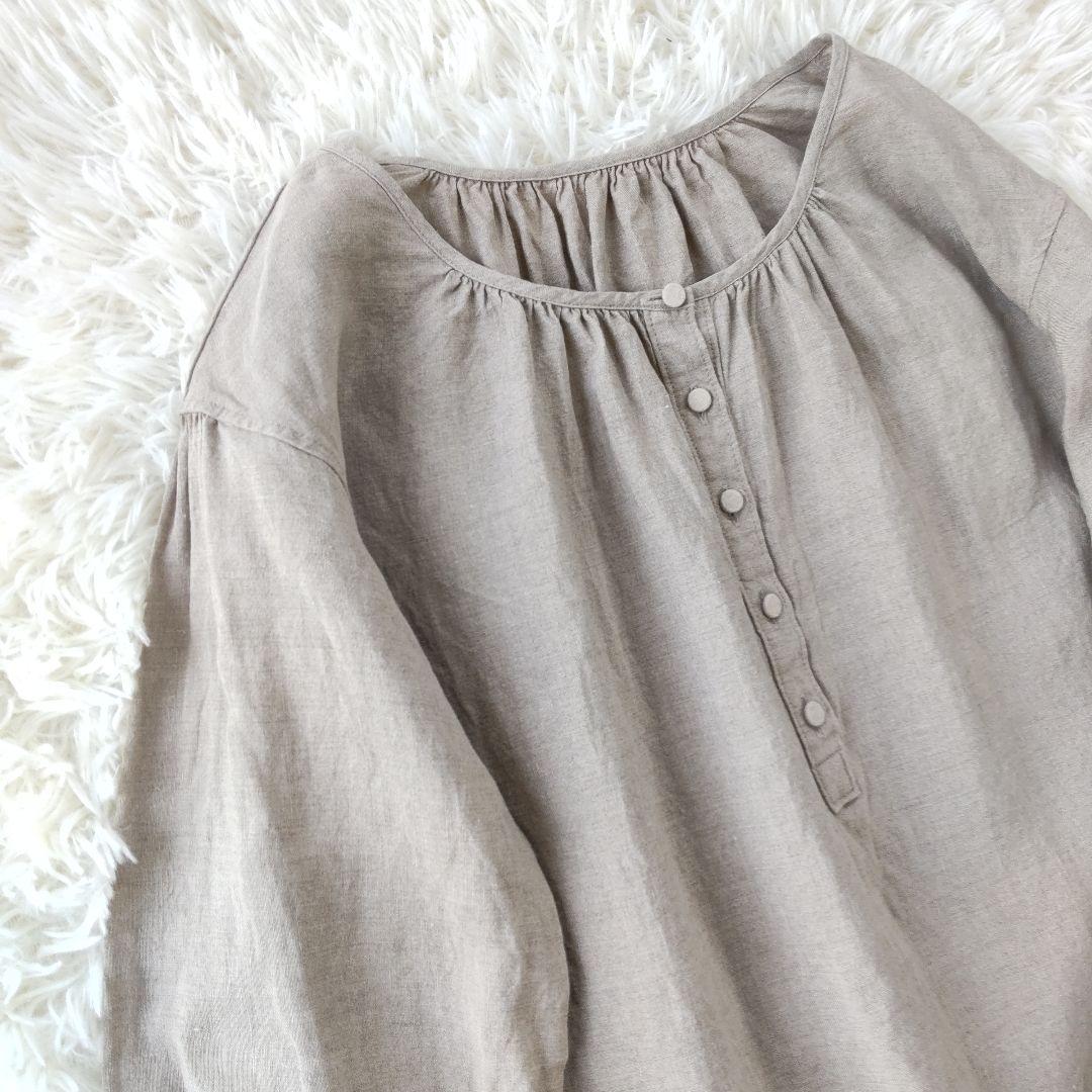 TOUJOURSトゥジュー⿻ヘンリーネックリネンチュニック - メルカリ