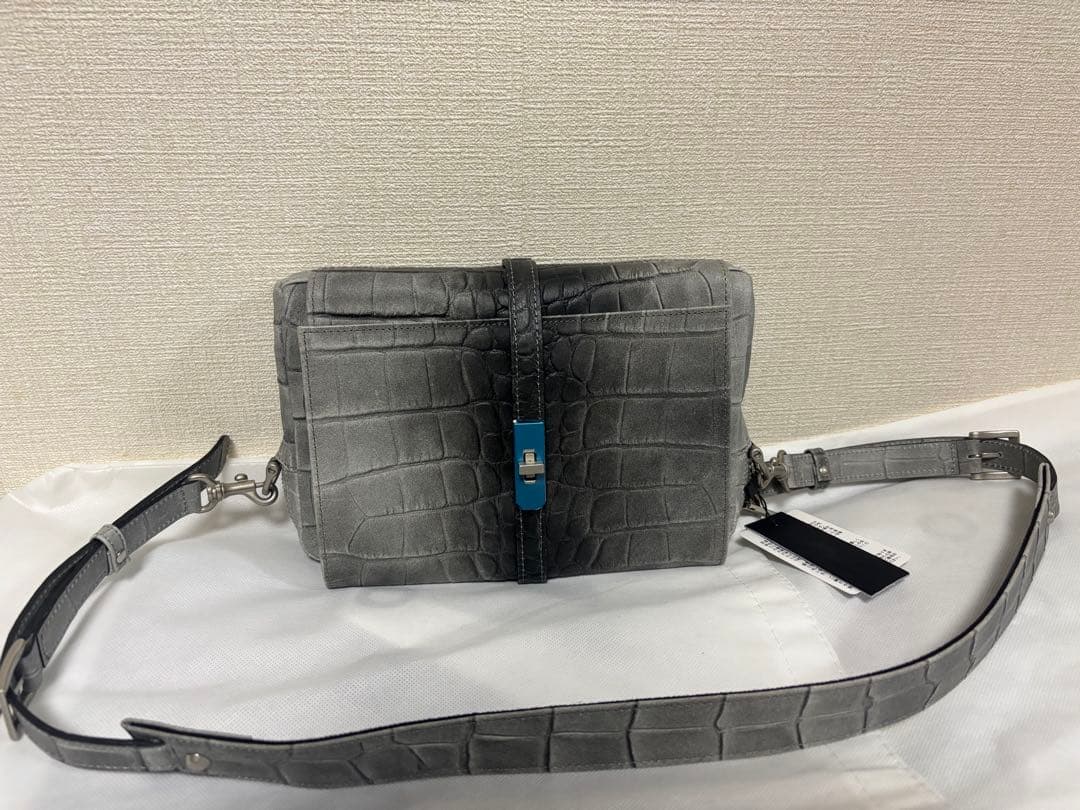 KAZEM.U.L. エムユーエルM U Lクロコダイル型押しショルダー ショルダーバッグ エムユーエル M.U.L. スクエアフラップトートM