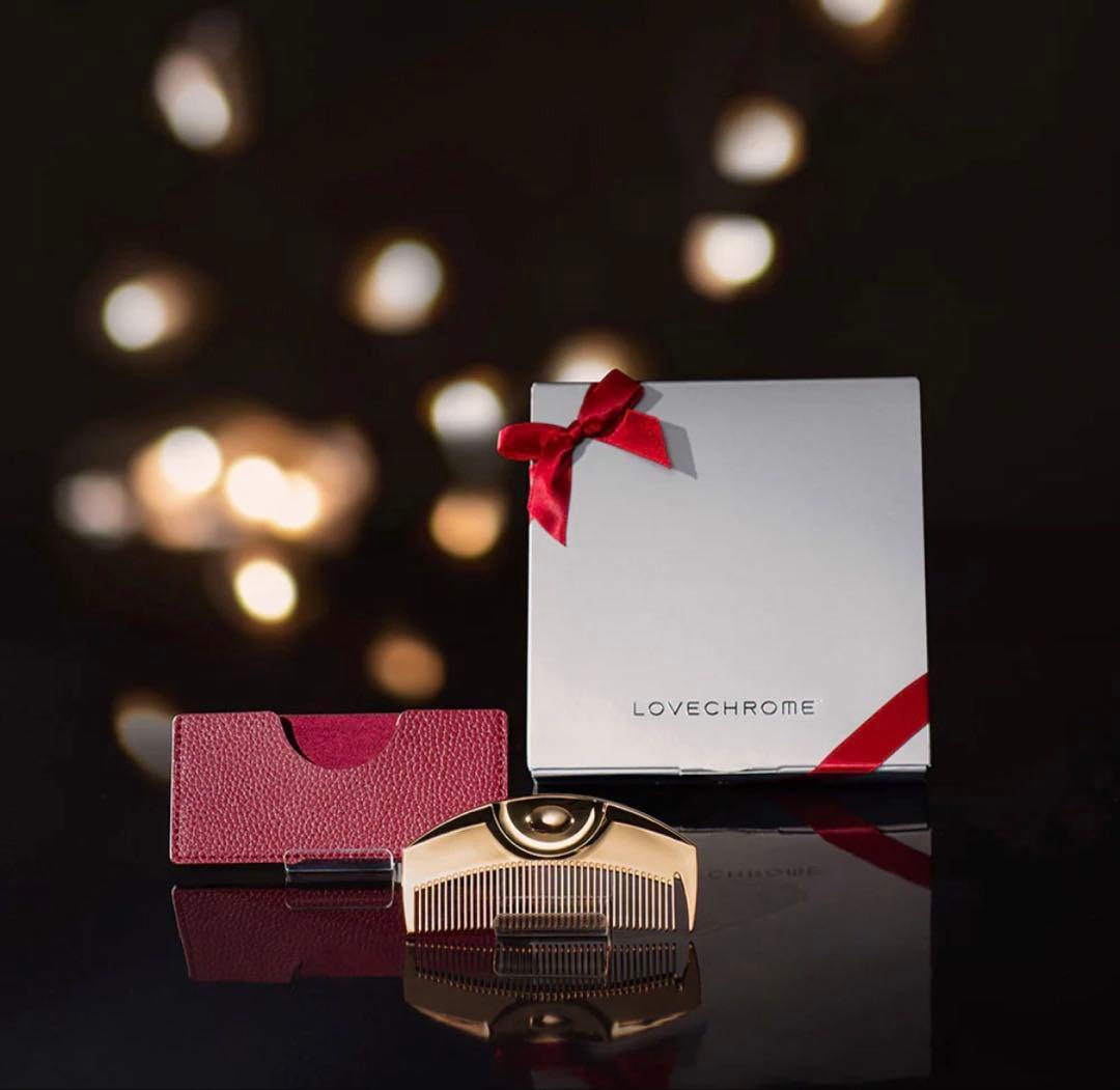 LOVECHROME ゴールドコーム 専用ケース付き LOVECHROME（ラブクロム） コーム くし ゴールド 24K GP ケース