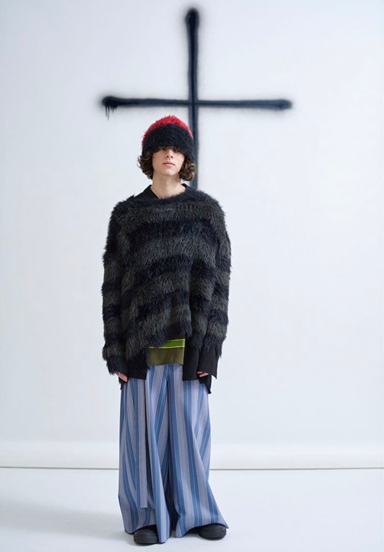 lad musician モヘアニット ボーダー 17aw 44 - メルカリ