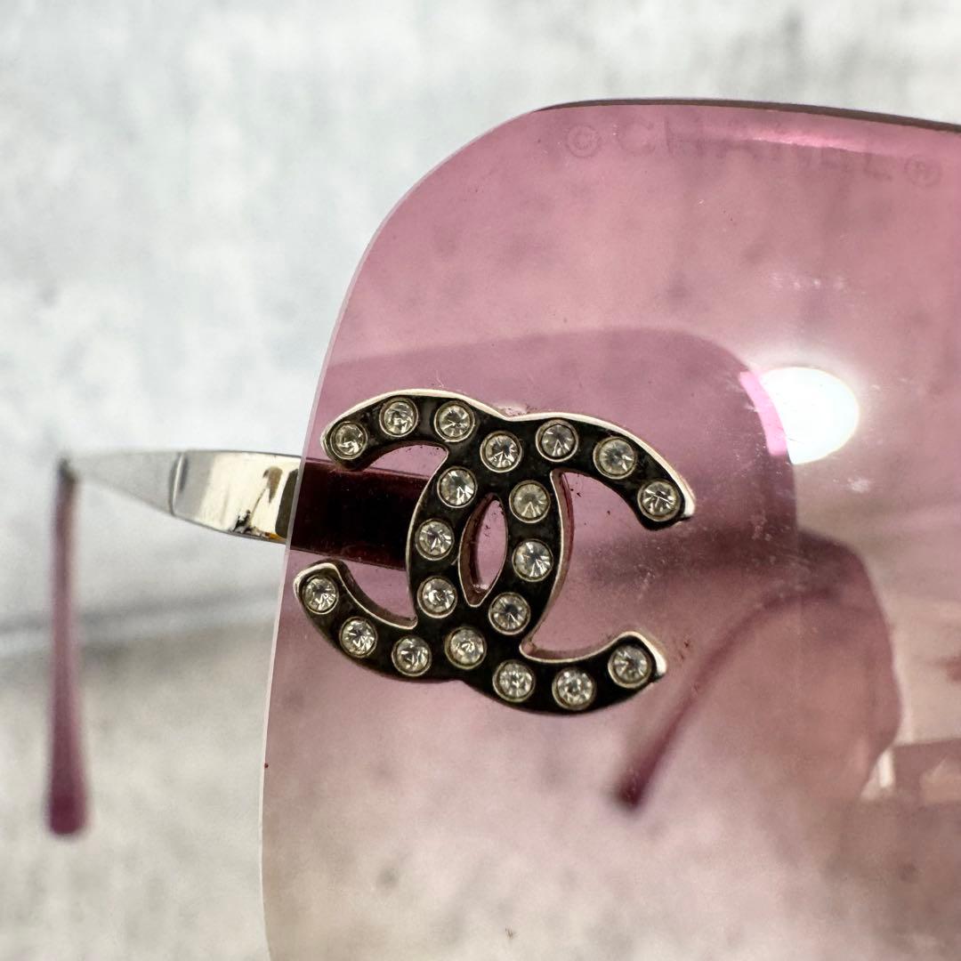 CHANEL シャネル サングラス リムレス ココマーク ラインストーン