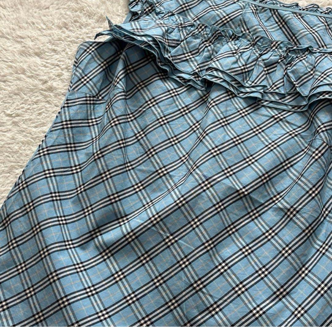 バーバリーブルーレーベル フリルキャミソール ブルーノバチェック y2k