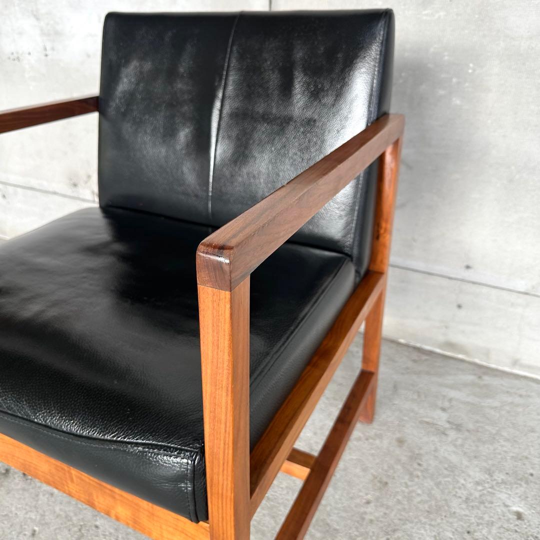 SHIGIYAMA ウォールナット ミッドセンチュリー アームチェア 天然皮革