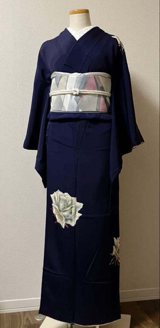 アンティーク 袷 薔薇柄 付下げ・訪問着 セミフォーマル バラ柄 花柄