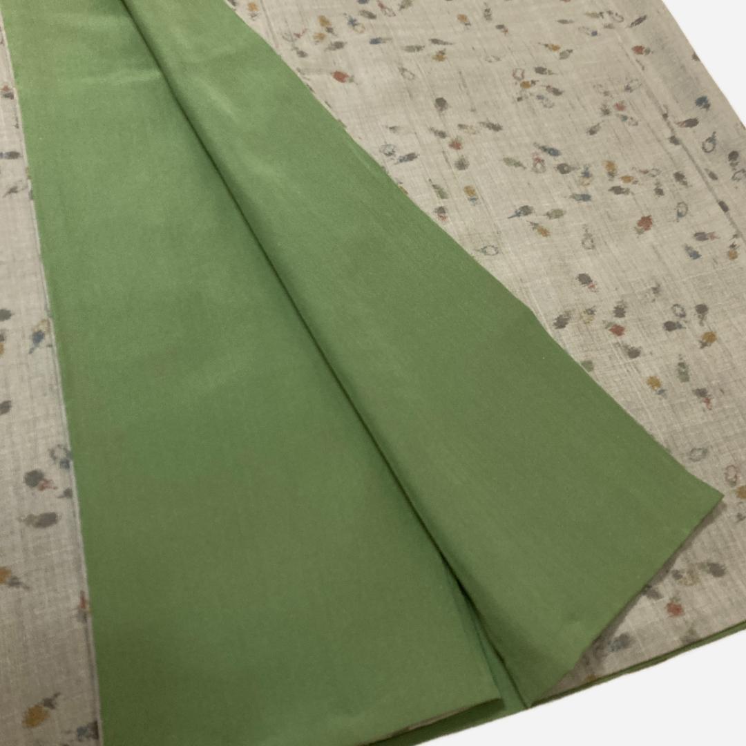 紬 茄子柄 裄68.5 身丈160 袷 正絹 真綿