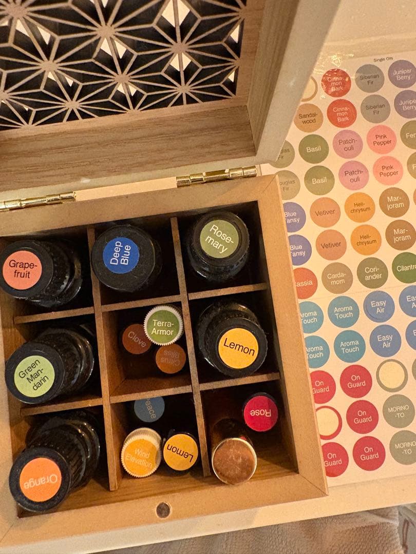 ドテラ エッセンシャルオイル セット 木製ボックス付き - メルカリ