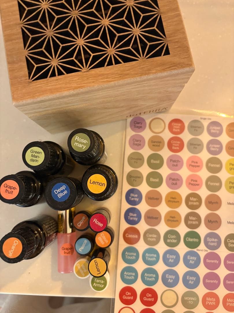 ドテラ エッセンシャルオイル セット 木製ボックス付き - メルカリ