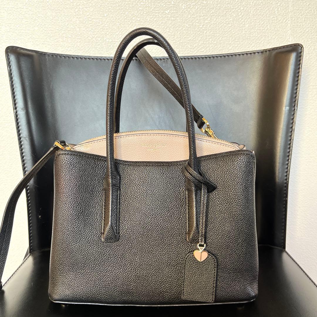 ケイトスペード マルゴー ミディアム 2way ショルダーバッグ 本革 黒