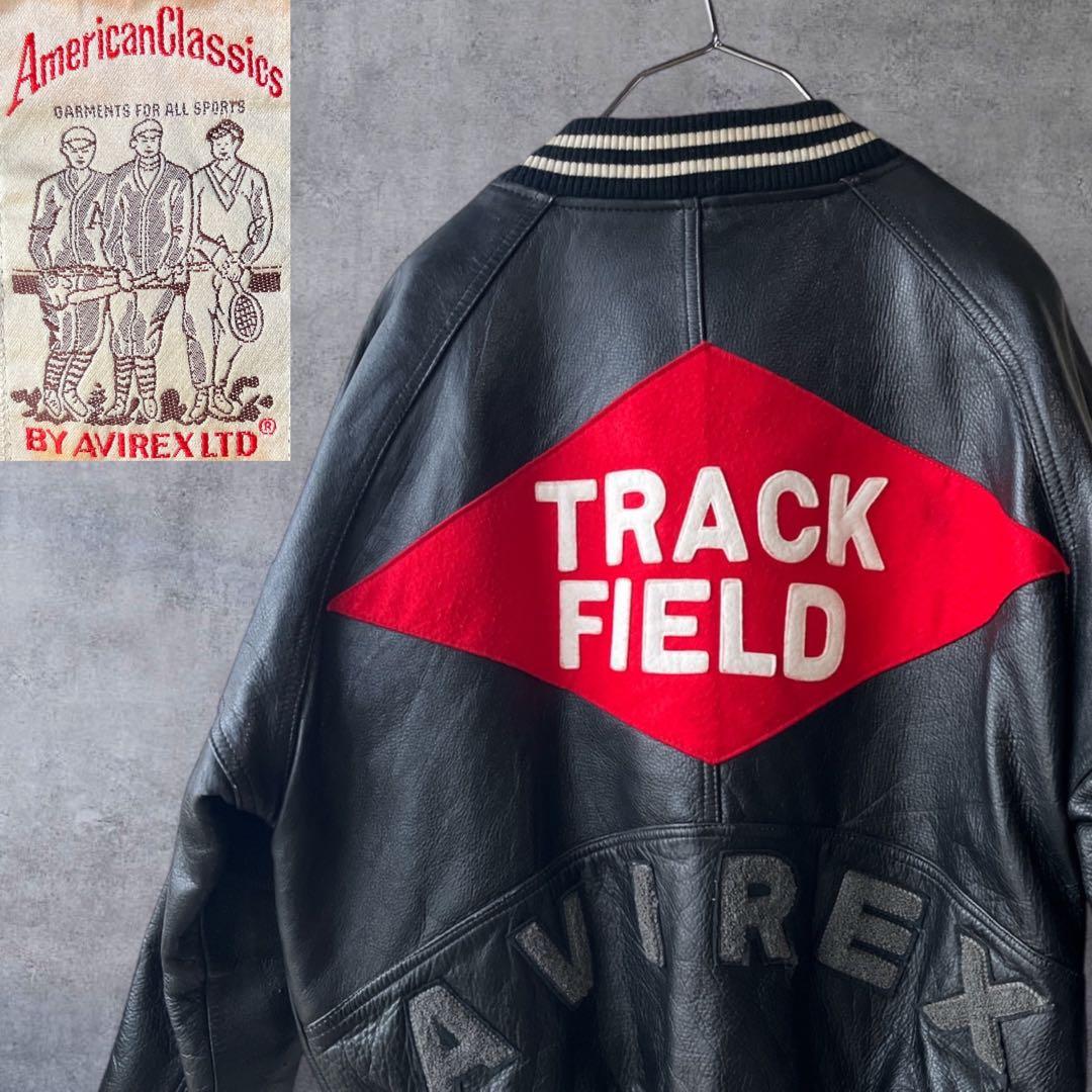 希少 AVIREX アヴィレックス レザースタジャン S ワッペン オール