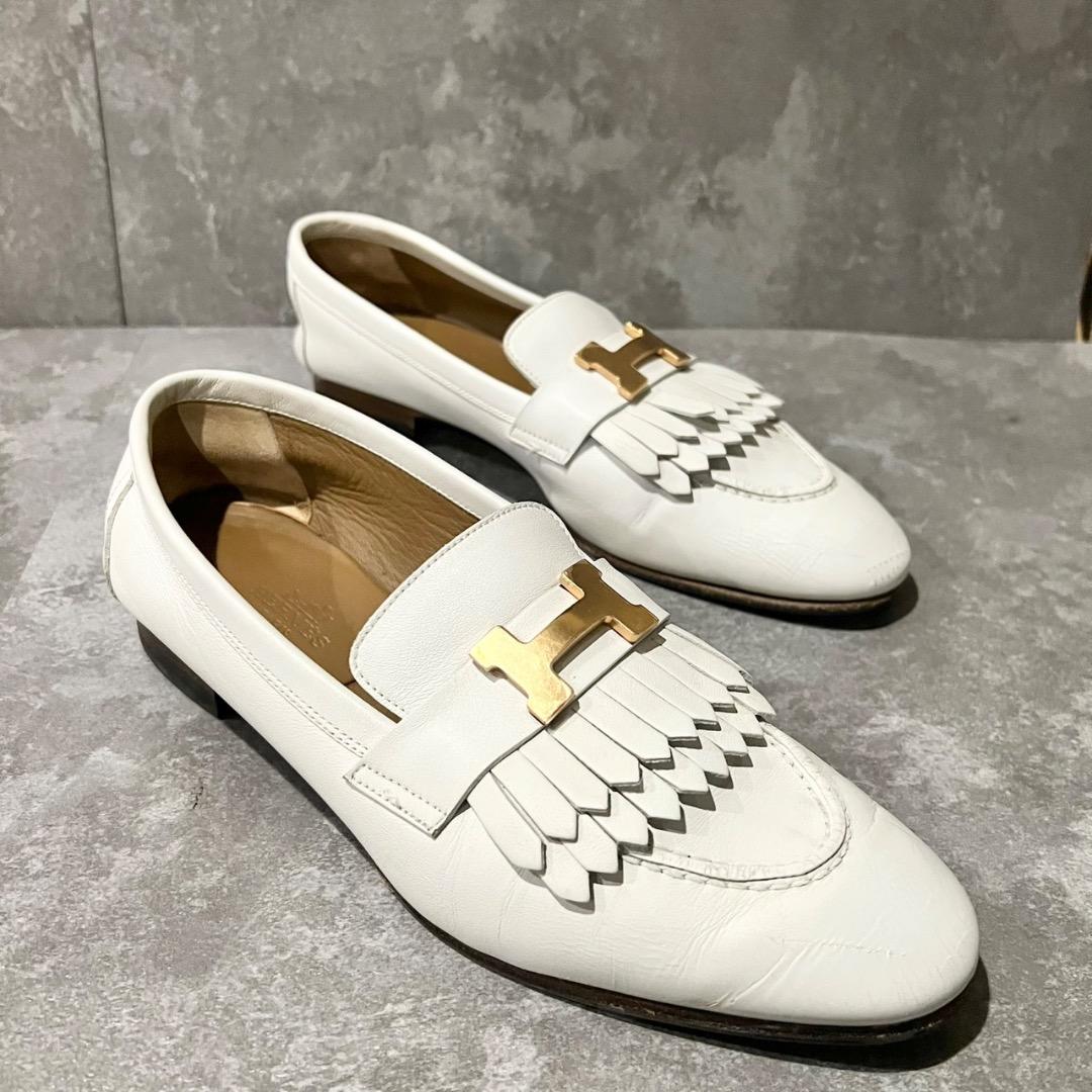 ⭐️HERMES⭐️エルメス コンスタンス ローファー ホワイト 23.5cm