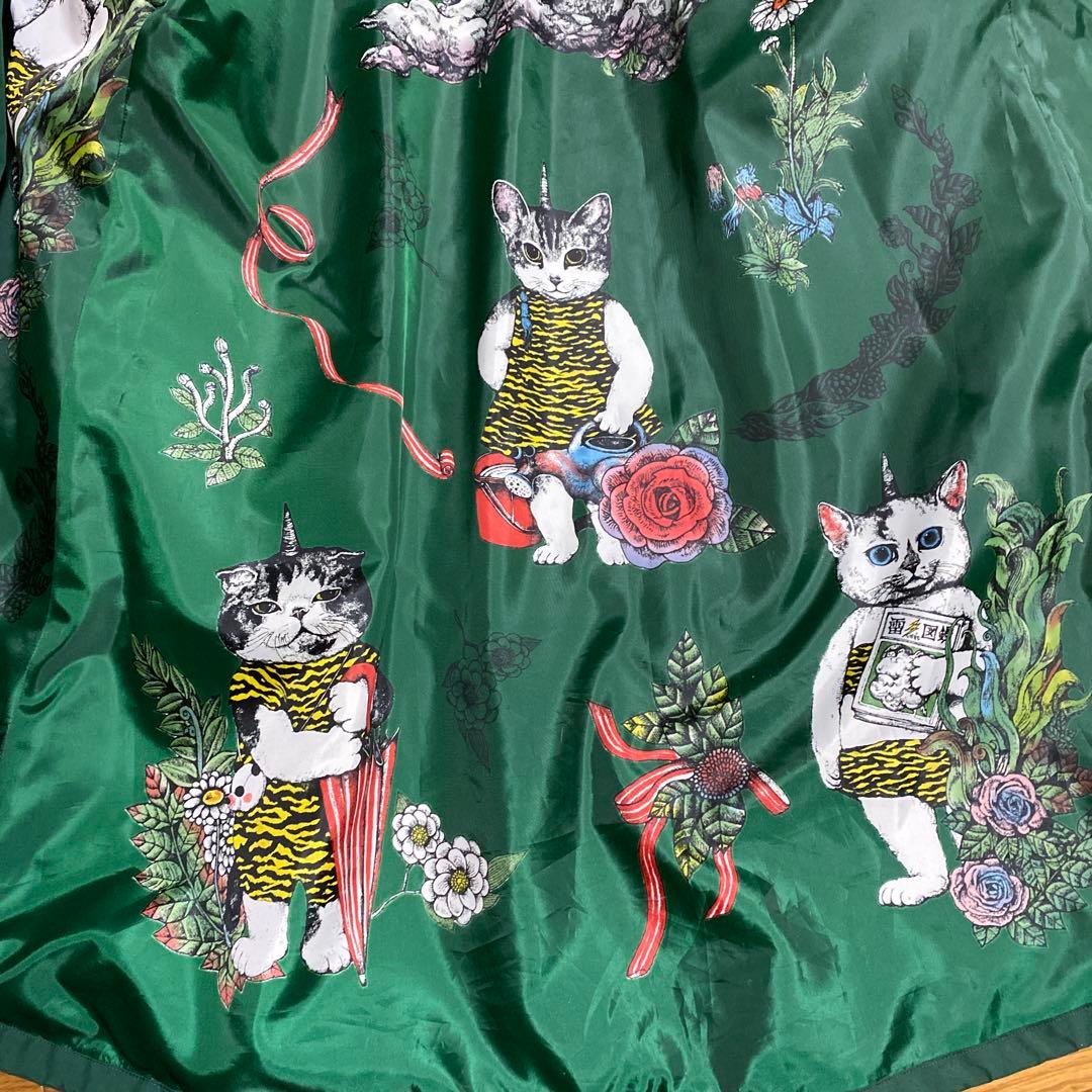 ヒグチユウコ ギュスターヴ カミナリ様 レインコート グリーン M